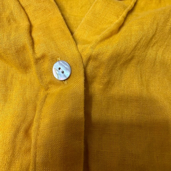 J.Jill Love Linen Petite XS Gold 100% Linen Long Sleeve Button Down Shirt Top - Picture 6 of 8